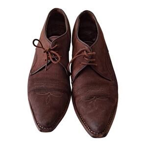 Sancho Boots Brown Leather Pointed Toe Western Cowboy Biker Low Shoes Womens 7.5